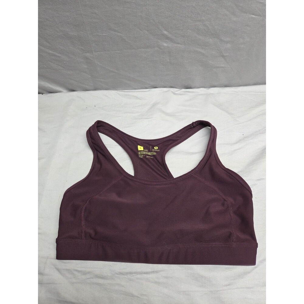 Xersion Burgundy Red Training Racerback Wireless Sports Bra Women’s Size Large